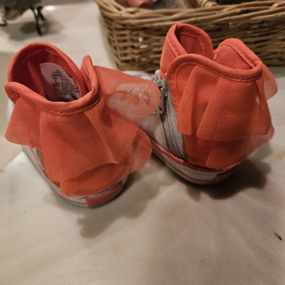 Coverse Chuck Taylor All Star Block Party Orange Neon Tulle and Gray - Picture 6 of 6